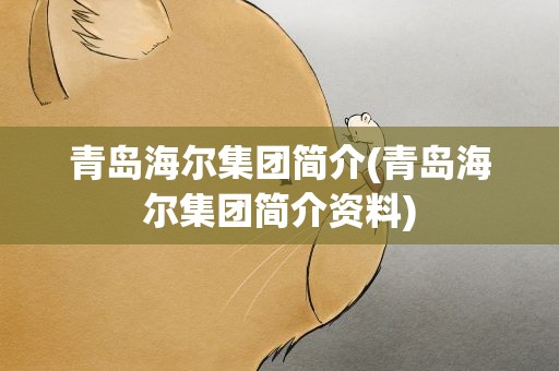 青岛海尔集团简介(青岛海尔集团简介资料)